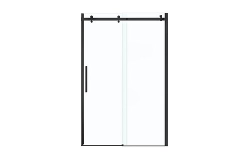 MAAX - Halo 44 ½-47 x 78 ¾ in. 8mm Sliding Shower Door for Alcove Installation with Clear glass in Matte Black - 138996-900-340-000