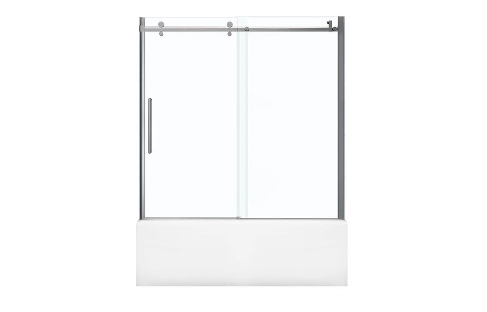 MAAX - Halo 56 ½-59 x 59 in. 8 mm Sliding Tub Door for Alcove Installation with Clear glass in Chrome - 139398-900-084-000