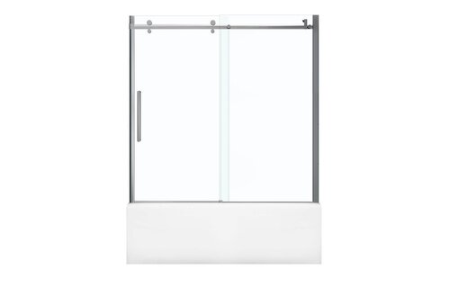 MAAX - Halo 56 ½-59 x 59 in. 8 mm Sliding Tub Door for Alcove Installation with Clear glass in Chrome - 139398-900-084-000
