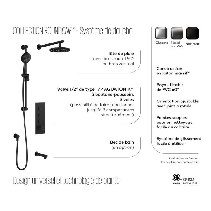 Kalia - ROUNDONE - TB3 - Shower Kit