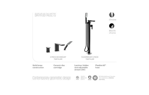 Kalia - Grafik - 3-Piece Deckmount tub filler -
