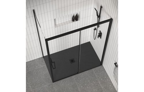 KALIA - LAUZA 60x36 Rectangular Castylat™ Shower Base 60x36 Textured Black (Aluminium Tiling Flange Kit Included)