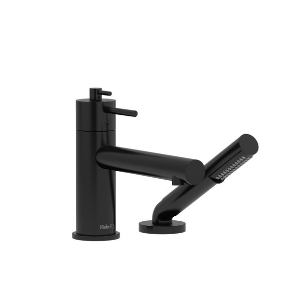 Riobel - GS - 2-way 2-piece Type T (thermostatic) coaxial deck-mount tub filler with handshower - Black -