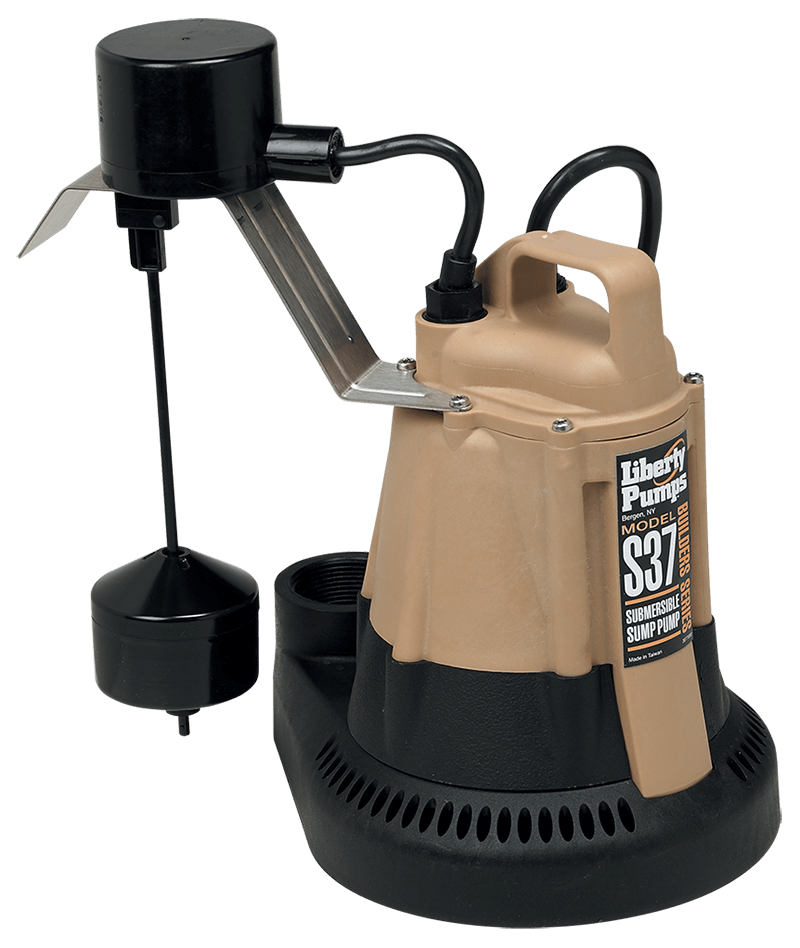 Liberty Pumps - 1/3 hp, Submersible Effluent Sump Pump, vertical style float, 115V, 10' cord - S37