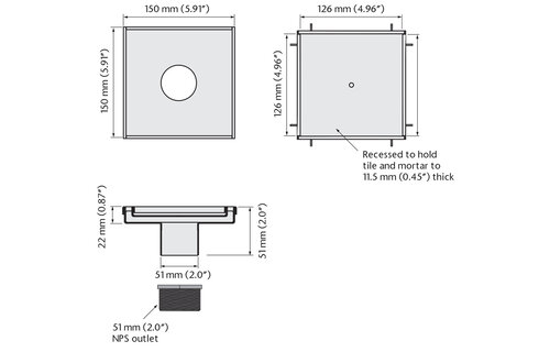 ACO - Tile in - PointDrain -