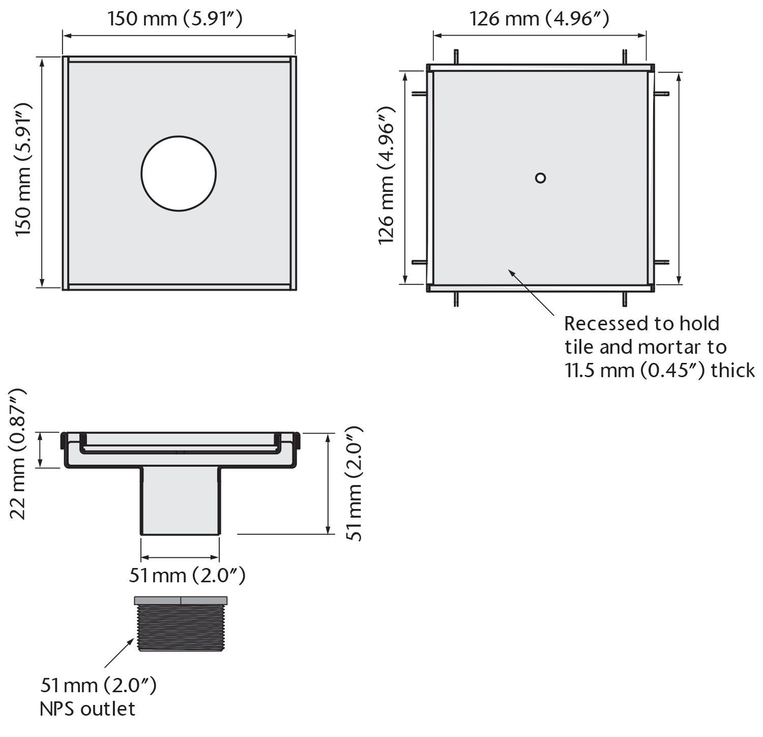 ACO - Tile in - PointDrain -
