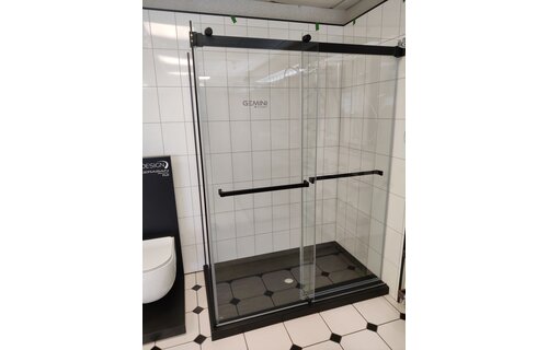 Fleurco - GEMINI PLUS 2 SIDED/60 X 36 LEFT/MATTE BLACK/10MM/SEKUR+ - NPUS6036L-33-40