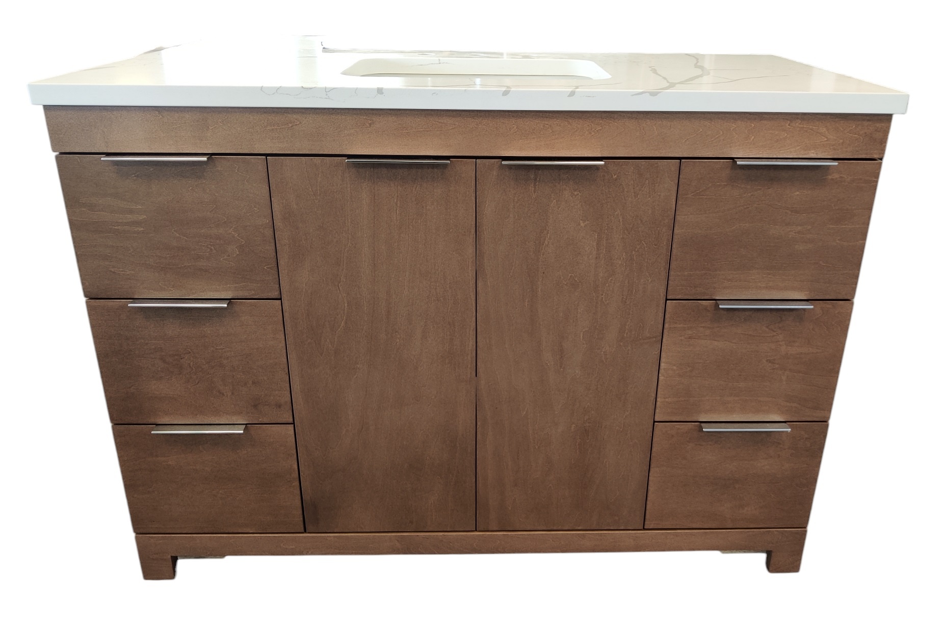 AHM - 48" Vanity - 2 Door - 6 Drawer - Maple - Door Fronts - Flat Panel - Stain