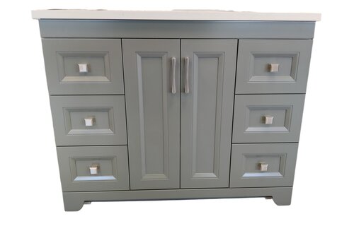 AHM - 42" Vanity - 2 Door - 6 Drawer - MDF - Door Front - Flat/Raised - Custom Paint