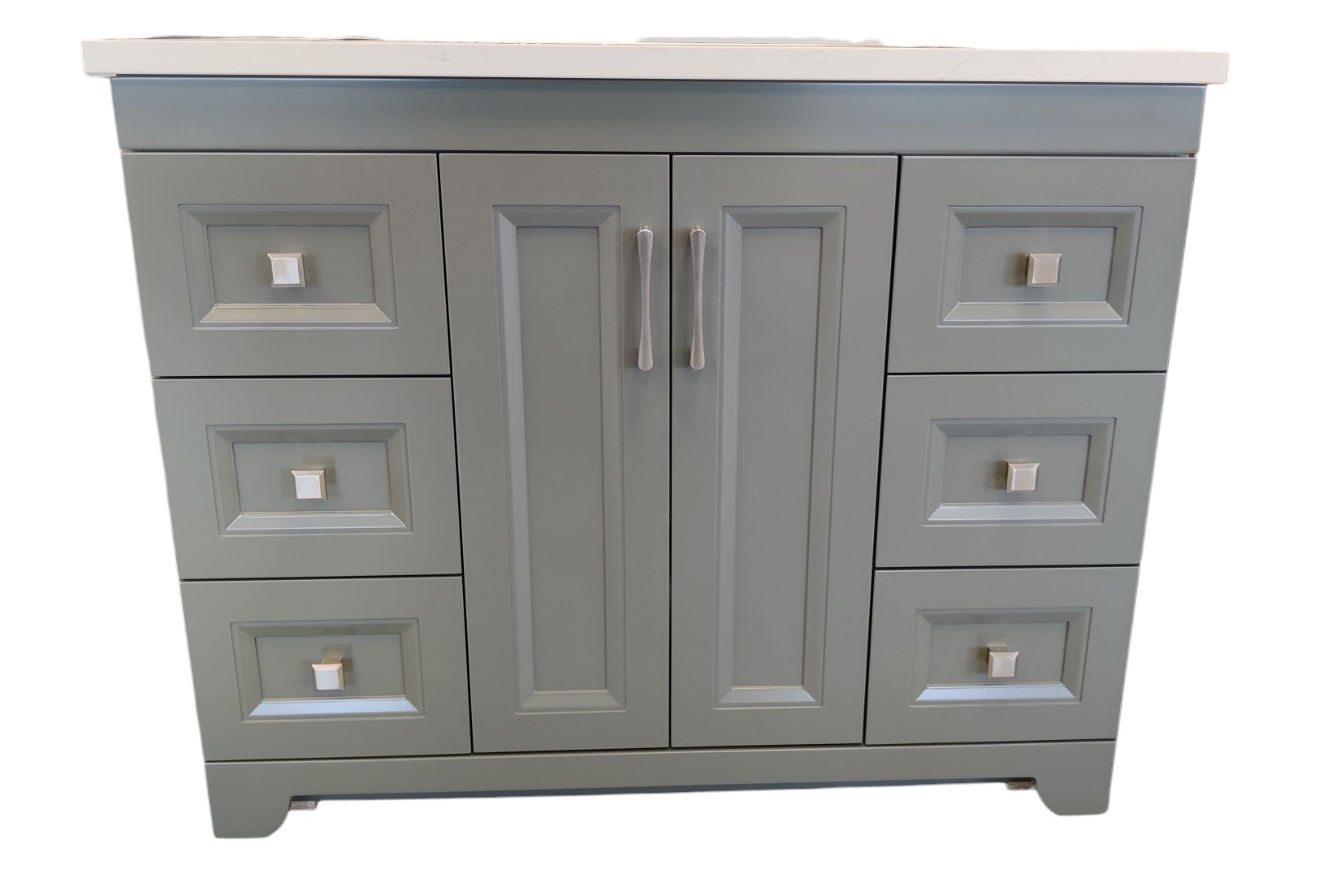 AHM - 42" Vanity - 2 Door - 6 Drawer - MDF - Door Front - Flat/Raised - Custom Paint