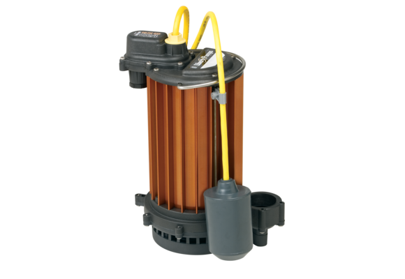 Liberty Pumps - 453 -1/2 hp, Submersible Sump Pump, poly/alum., 115V. Wide angle float with series plug, 10' cord -