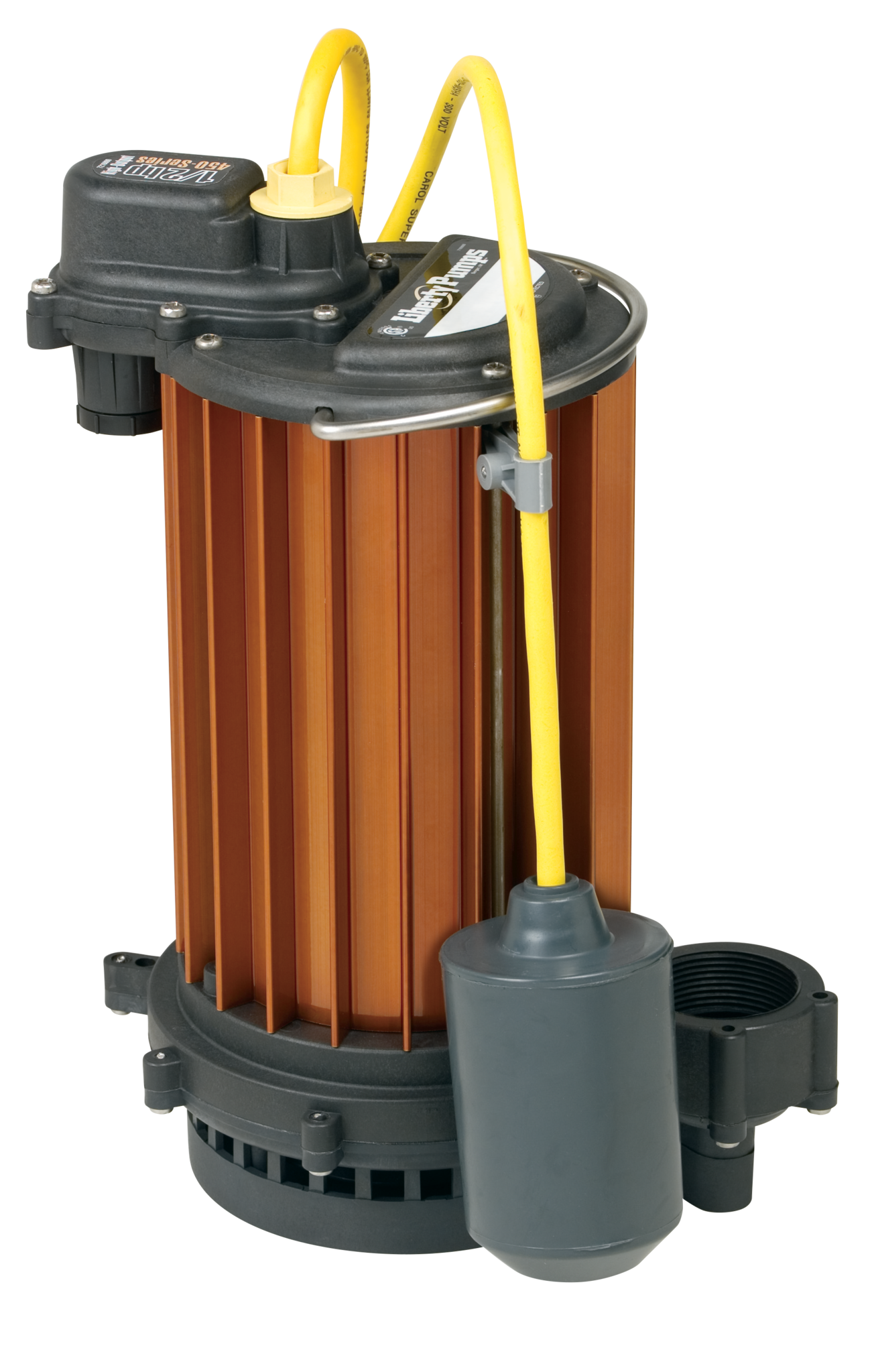 Liberty Pumps - 453 -1/2 hp, Submersible Sump Pump, poly/alum., 115V. Wide angle float with series plug, 10' cord -