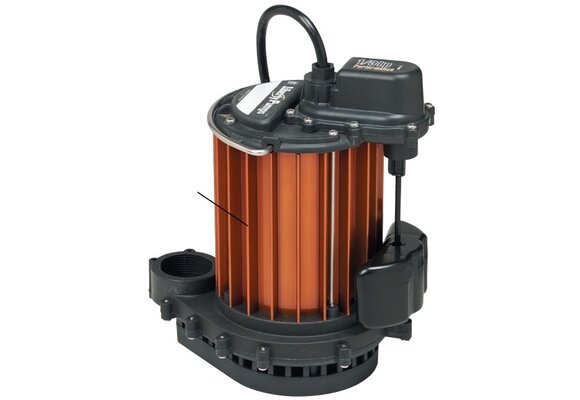 Liberty Pumps - 1/3 hp, Submersible Sump Pump, Polyp/aluminum, VMF vertical magnetic float, 115V with 25' cord - 237-2