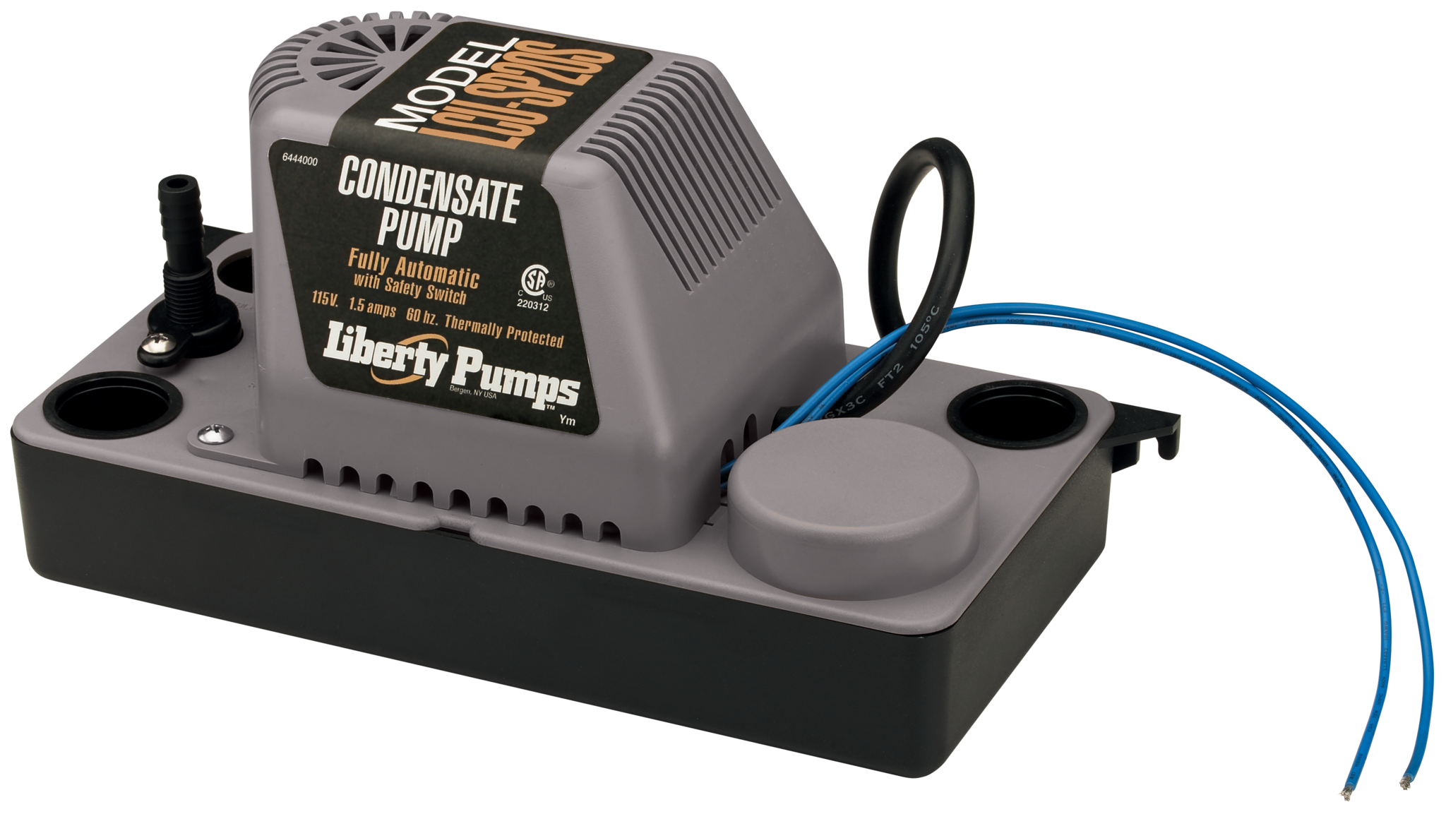 Liberty Pumps - Condensate Pump, shallow pan, 230V, Auto, with safety switch, 20' max head - LCU-SP220S