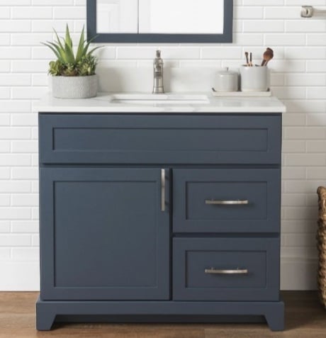 Stonewood 18 Deep Vanity 36 Right Drawer Premium Series Dupont Kitchen and Bath Fixtures