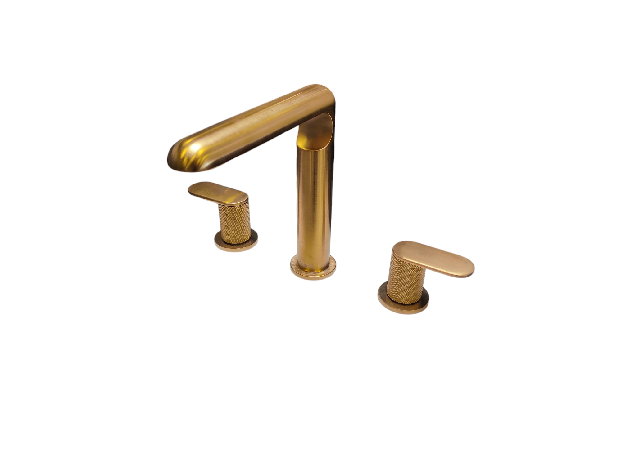 Riobel - Ciclo - Widespread Faucet - Knurled Handle - Brushed Gold