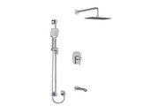Riobel - Venty - Type T/P (thermostatic/pressure balance) ½" coaxial 3-way system with hand shower rail, shower head and spout - Chrome -