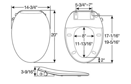 Bemis -  Haven - Toilet Seat - ELG CFWC ELC PLST BIDET SEAT -