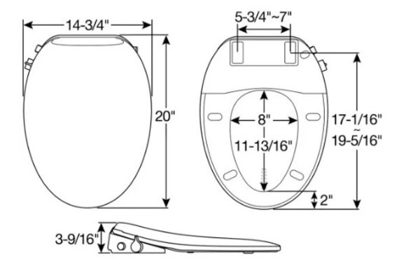 Bemis -  Haven - Toilet Seat - ELG CFWC ELC PLST BIDET SEAT