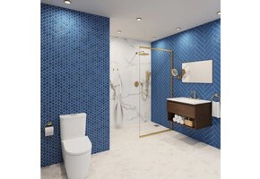 Grohe - Rainshower™ GrohTherm® 2-Handle Thermostatic Dual Function Shower Kit  - Brushed Cool Sunrise -