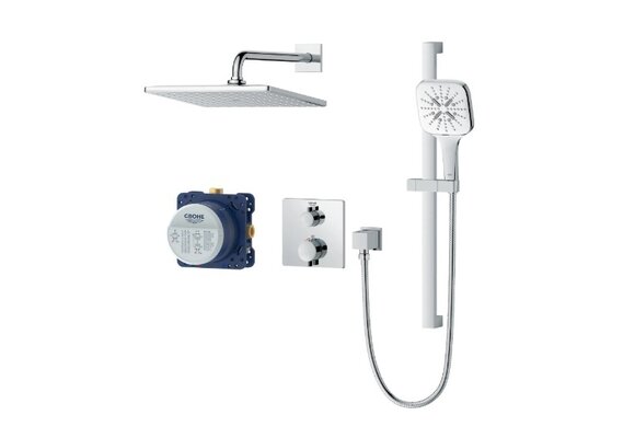Grohe - Rainshower GrohTherm 2-Handle Thermostatic Single Function Shower Kit  - Chrome -