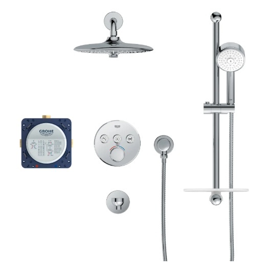 Grohe - Euphoria™ SmartControl® Thermostatic Triple Function Shower Kit - Chrome -