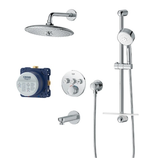 Grohe - Euphoria™ SmartControl® Thermostatic Triple Function Shower Kit - Chrome -