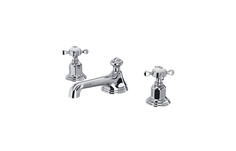 Perrin & Rowe - Edwardian™ Widespread Lavatory Faucet - Low Spout - Cross Handles