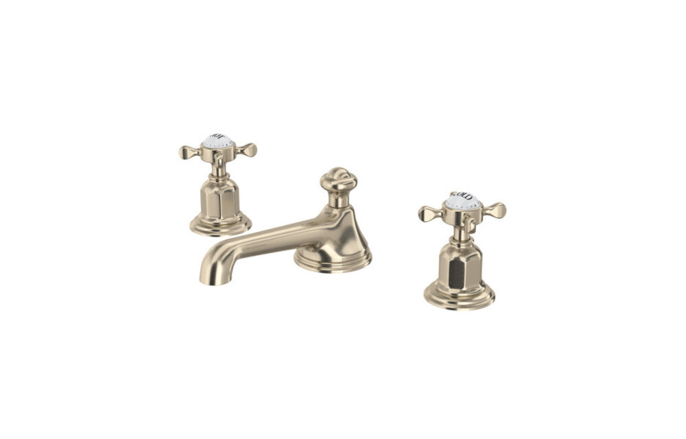 Perrin & Rowe - Edwardian™ Widespread Lavatory Faucet - Low Spout - Cross Handles