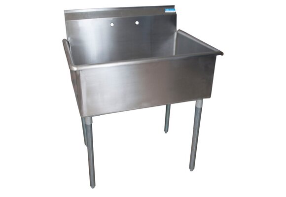 BK Industries  - STAINLESS STEEL 1 COMPARTMENT UTILITY SINK GALVANIZED LEGS 36X24X14 BOWL - BKUS6-1-3624-14
