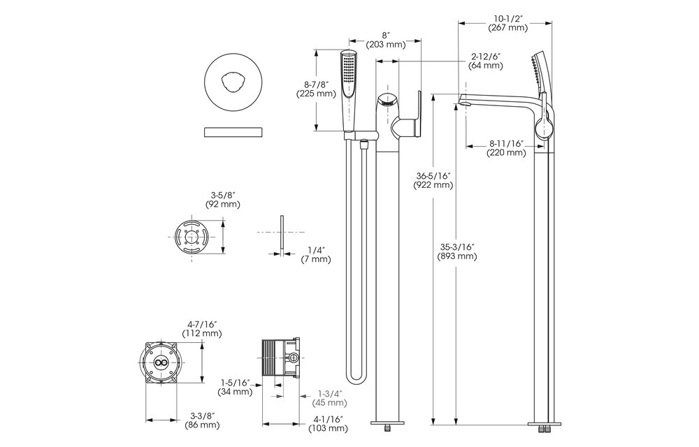 Belanger - Nobua - Bathtub faucet - Complete model