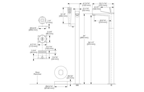 Belanger - Volta - Bathtub faucet - Complete model