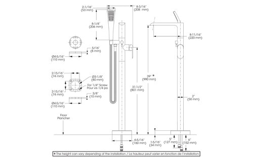 Belanger - Kara - Bathtub faucet - Complete model