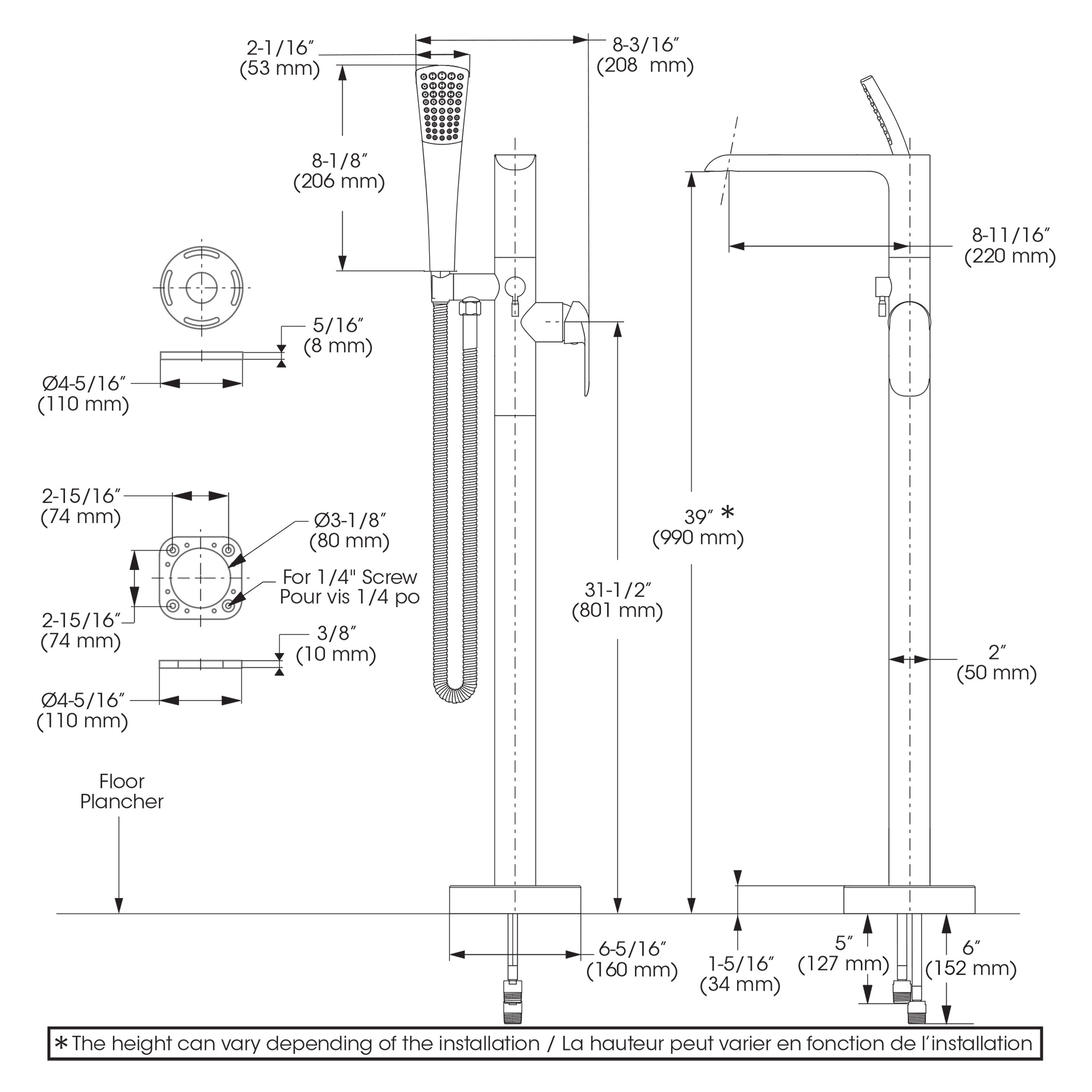 Belanger - Kara - Bathtub faucet - Complete model
