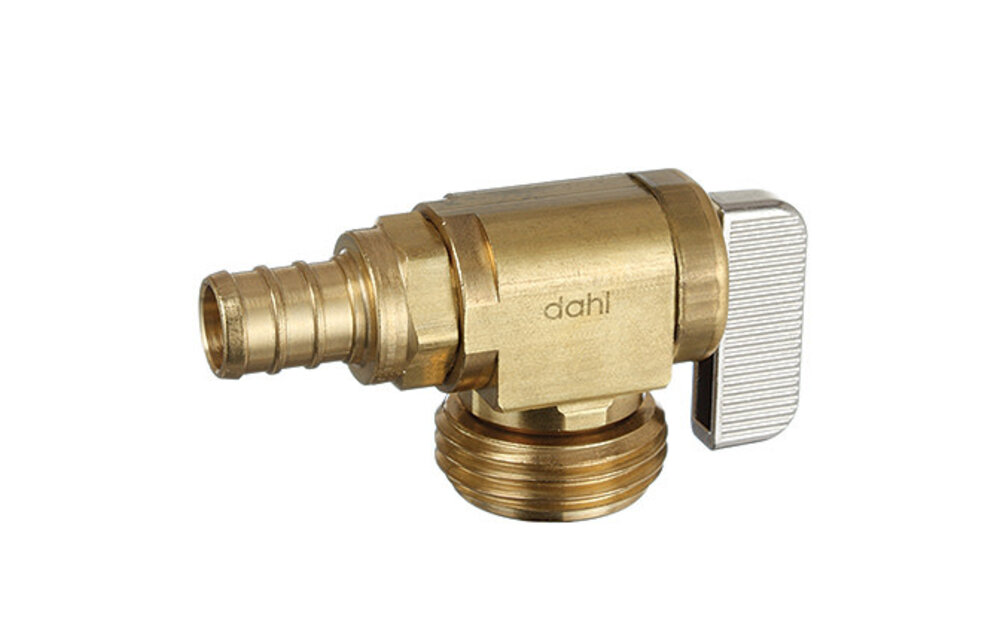 Dahl - Mini-Ball™ Valves - 1/2 Crimpex x Hose, Regular brass - 221-PX3-04