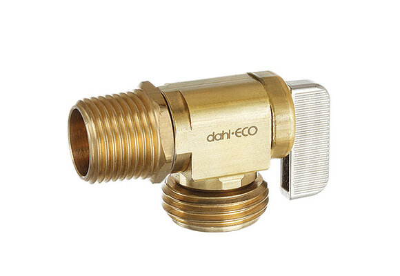 Dahl - Mini-Ball™ Valves - 1/2 Dual (C or M) x Hose, Regular brass