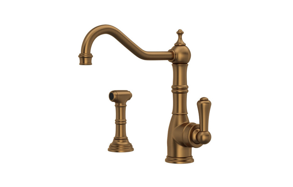 Perrin & Rowe - Edwardian™ Kitchen Faucet With Side Spray - English Bronze - U.4746EB-2