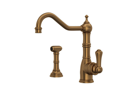 Perrin & Rowe - Edwardianâ„¢ Kitchen Faucet With Side Spray - English Bronze - U.4746EB-2