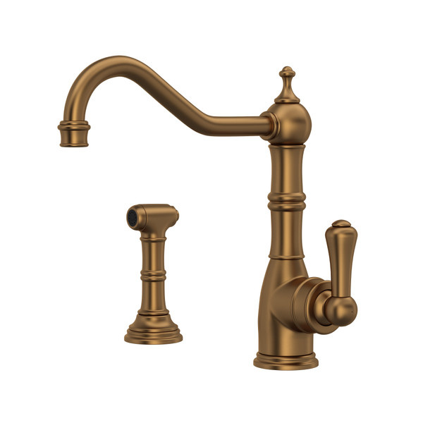 Perrin & Rowe - Edwardian™ Kitchen Faucet With Side Spray - English Bronze - U.4746EB-2