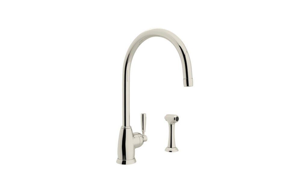 Perrin & Rowe - Holborn™ Kitchen Faucet With Side Spray - Polished Nickel - U.4846LS-PN-2