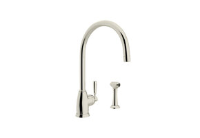 Perrin & Rowe - Holbornâ„¢ Kitchen Faucet With Side Spray - Polished Nickel - U.4846LS-PN-2