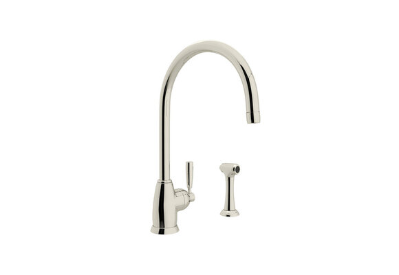 Perrin & Rowe - Holborn™ Kitchen Faucet With Side Spray - Polished Nickel - U.4846LS-PN-2