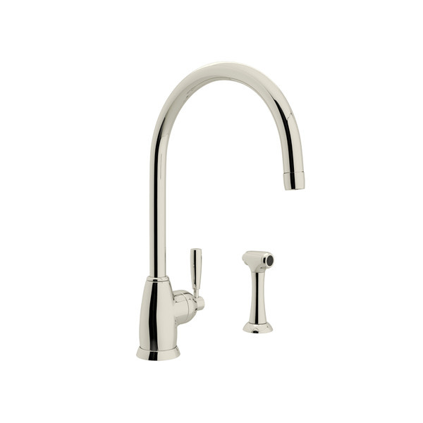 Perrin & Rowe - Holborn™ Kitchen Faucet With Side Spray - Polished Nickel - U.4846LS-PN-2