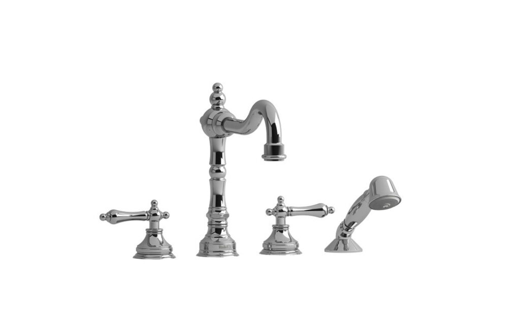 Riobel - Retro - 4-Piece Deckmount Tub Filler - RT12 Chrome Lever Handle