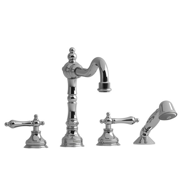 Riobel - Retro - 4-Piece Deckmount Tub Filler - RT12 Chrome Lever Handle