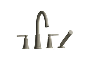 Riobel - Momenti 4-Hole Deck Mount Tub Filler With C-Spout - Brushed Nickel