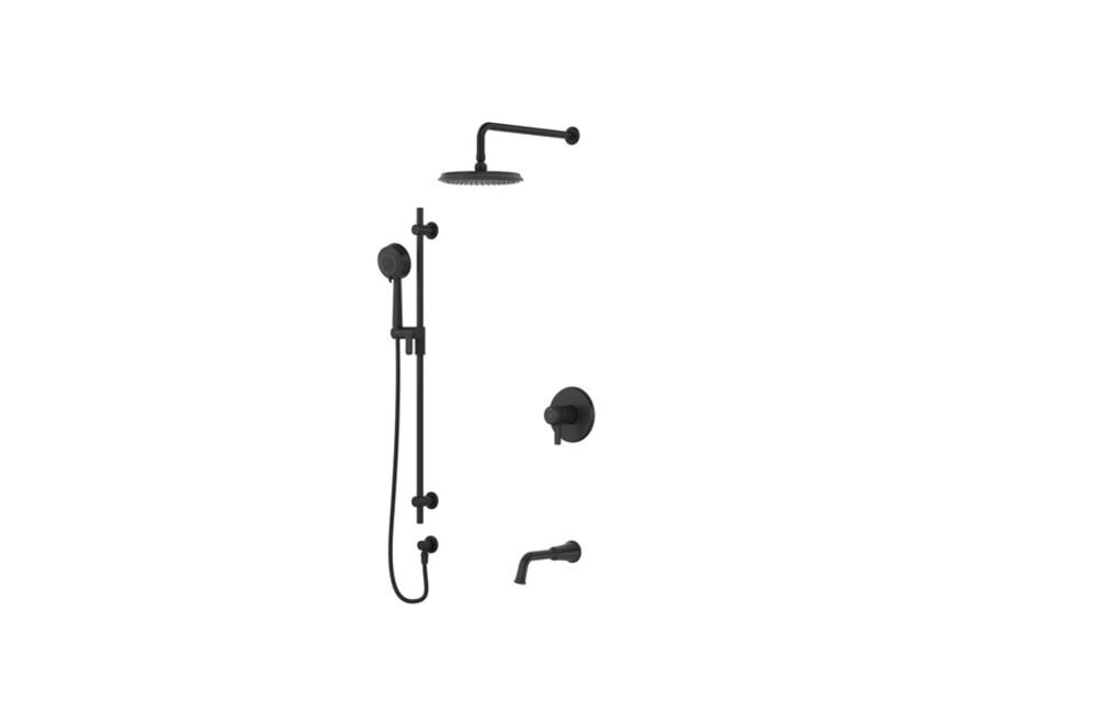 Riobel - Momenti - Tub Shower Kit Matte Black Wall Arm
