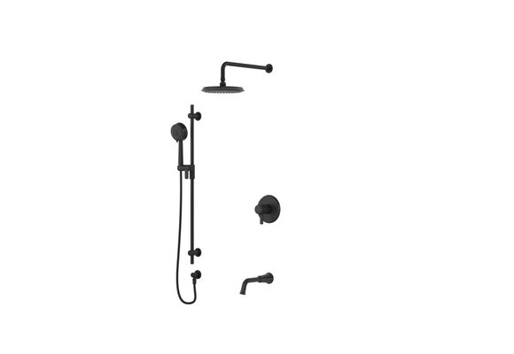 Riobel - Momenti - Tub Shower Kit Matte Black Wall Arm