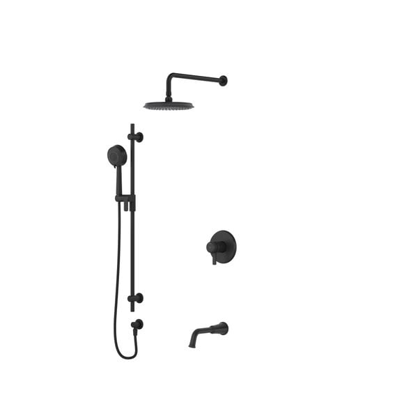 Riobel - Momenti - Tub Shower Kit Matte Black Wall Arm