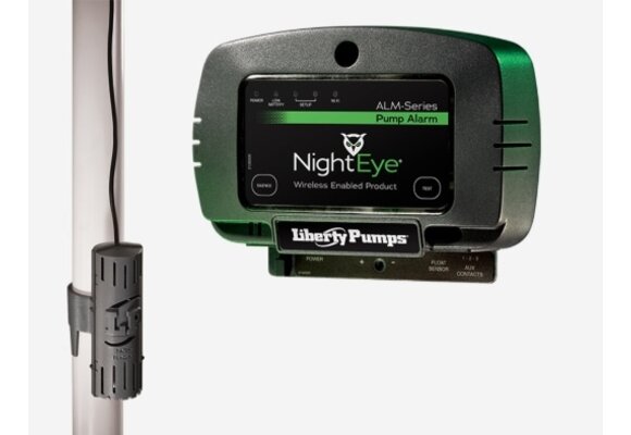 Liberty Pumps - Alarm, NightEye® wireless enabled Indoor, compact snap-on float, 10' cord - ALM-P1-EYE